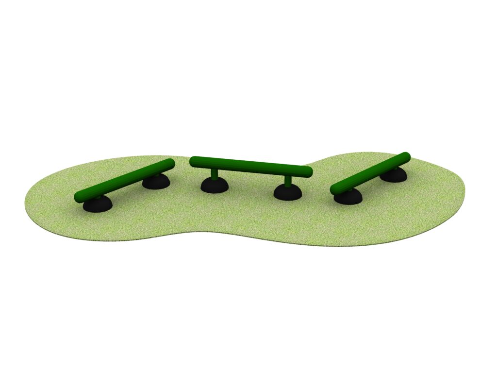 balance beams with grass
