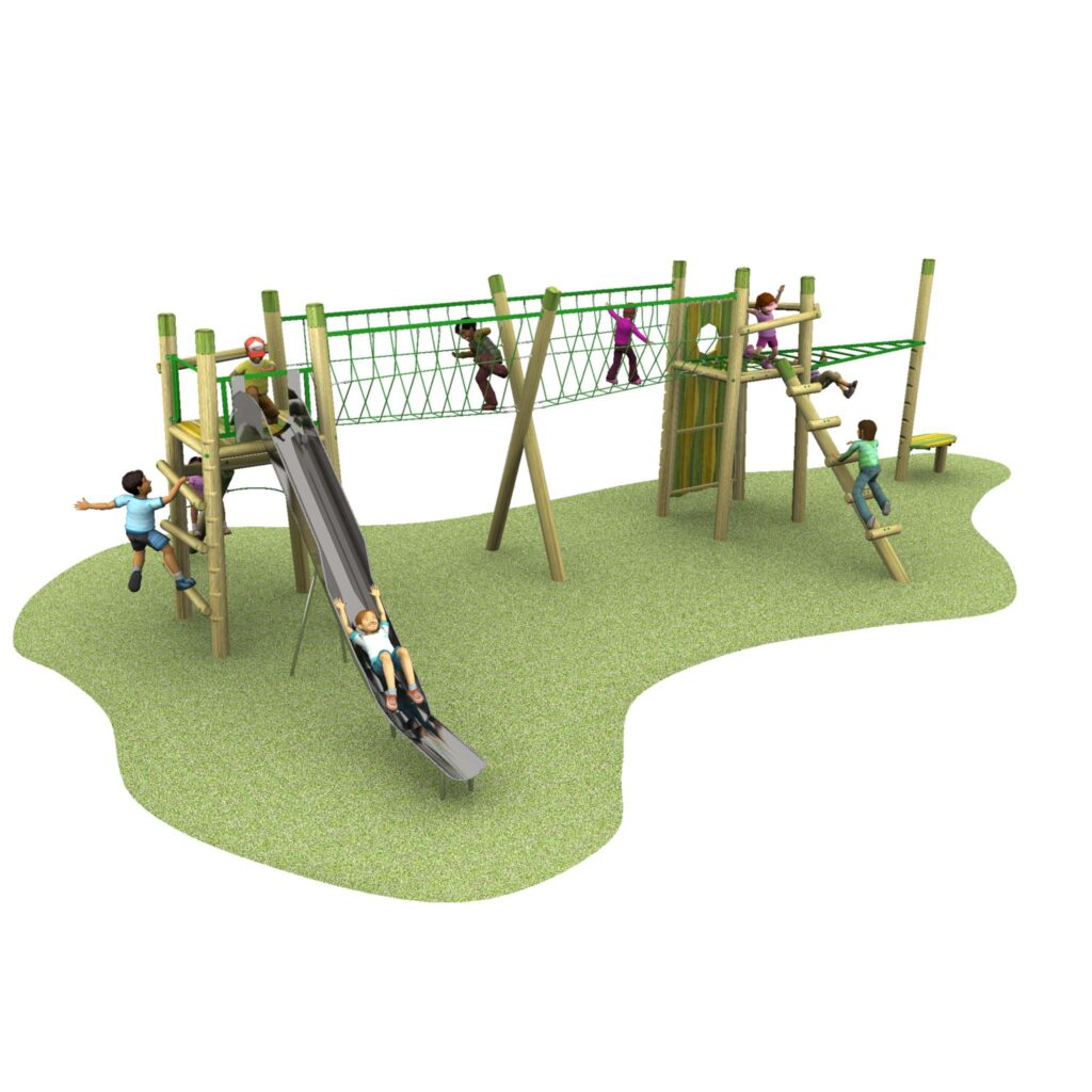 Kielder with grass and children