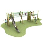 Kielder with grass and children