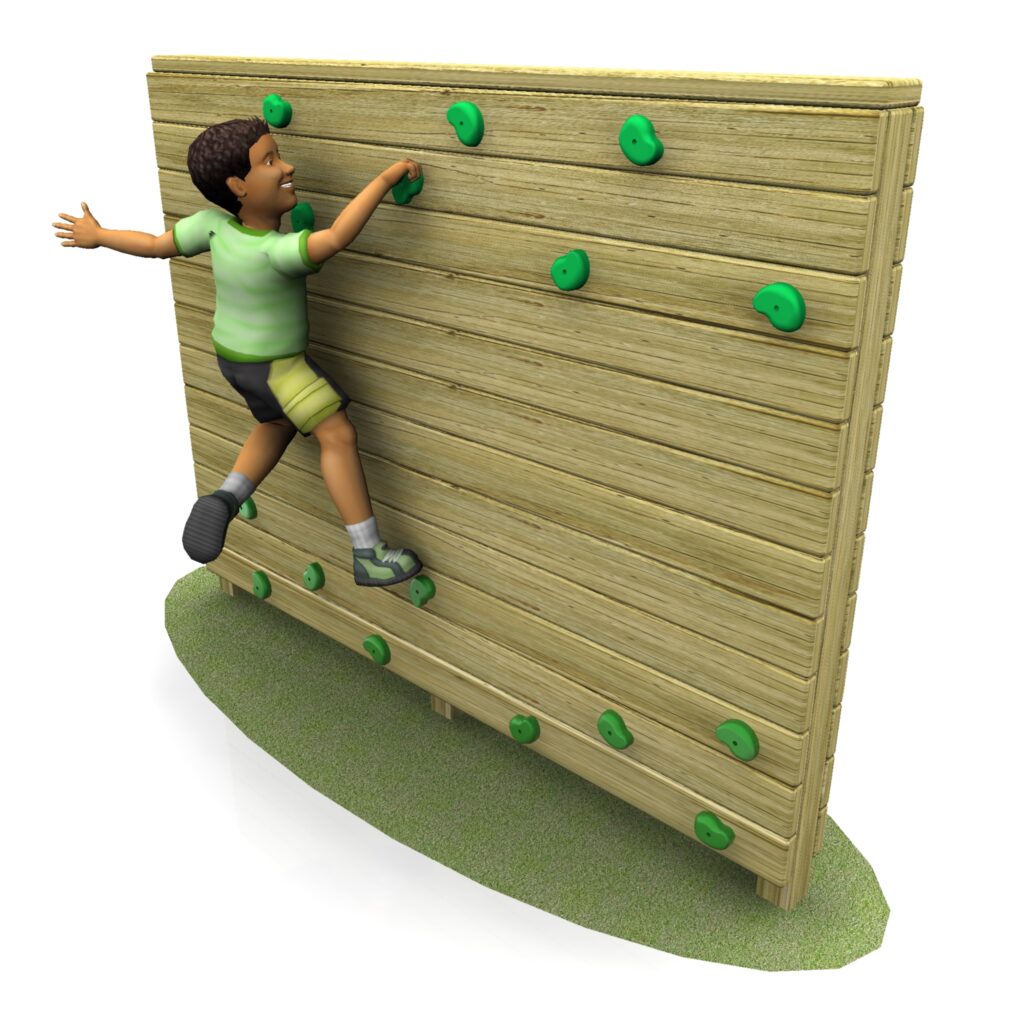 Double Sided Bouldering Wall with child crossing