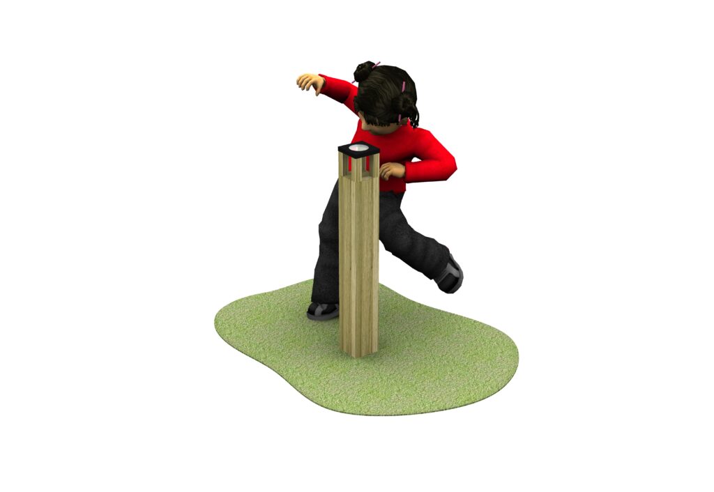 render of bug magnifier with child and grass