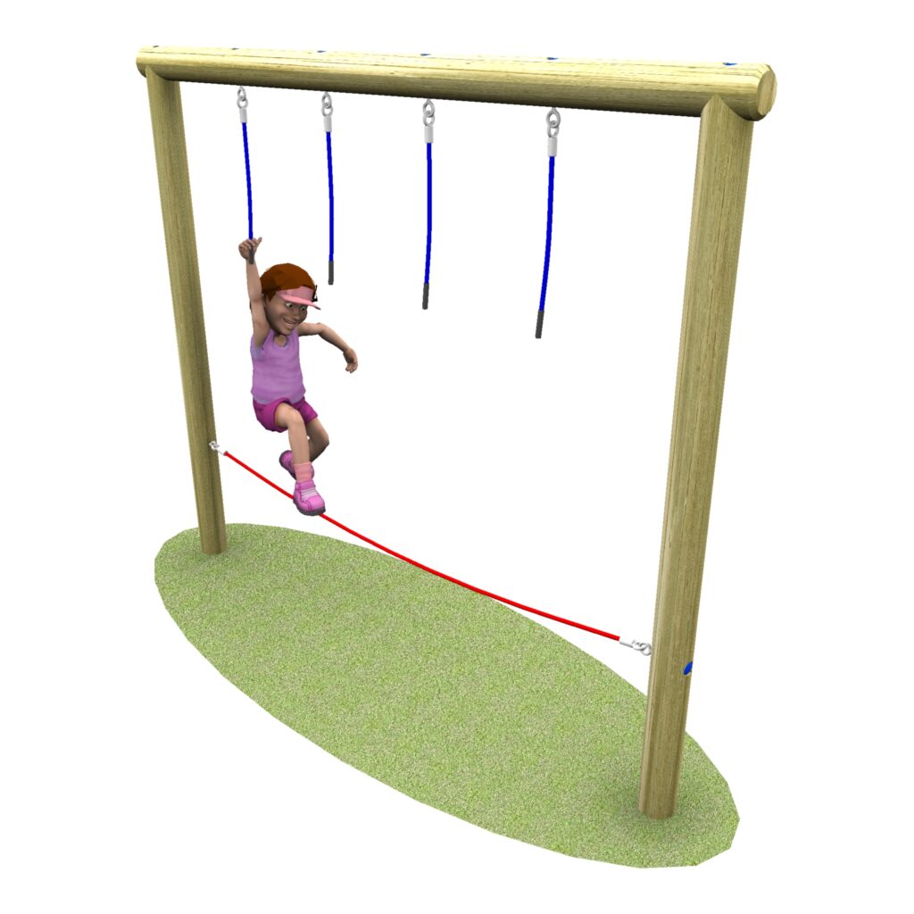 Drop Rope Traverse with child crossing