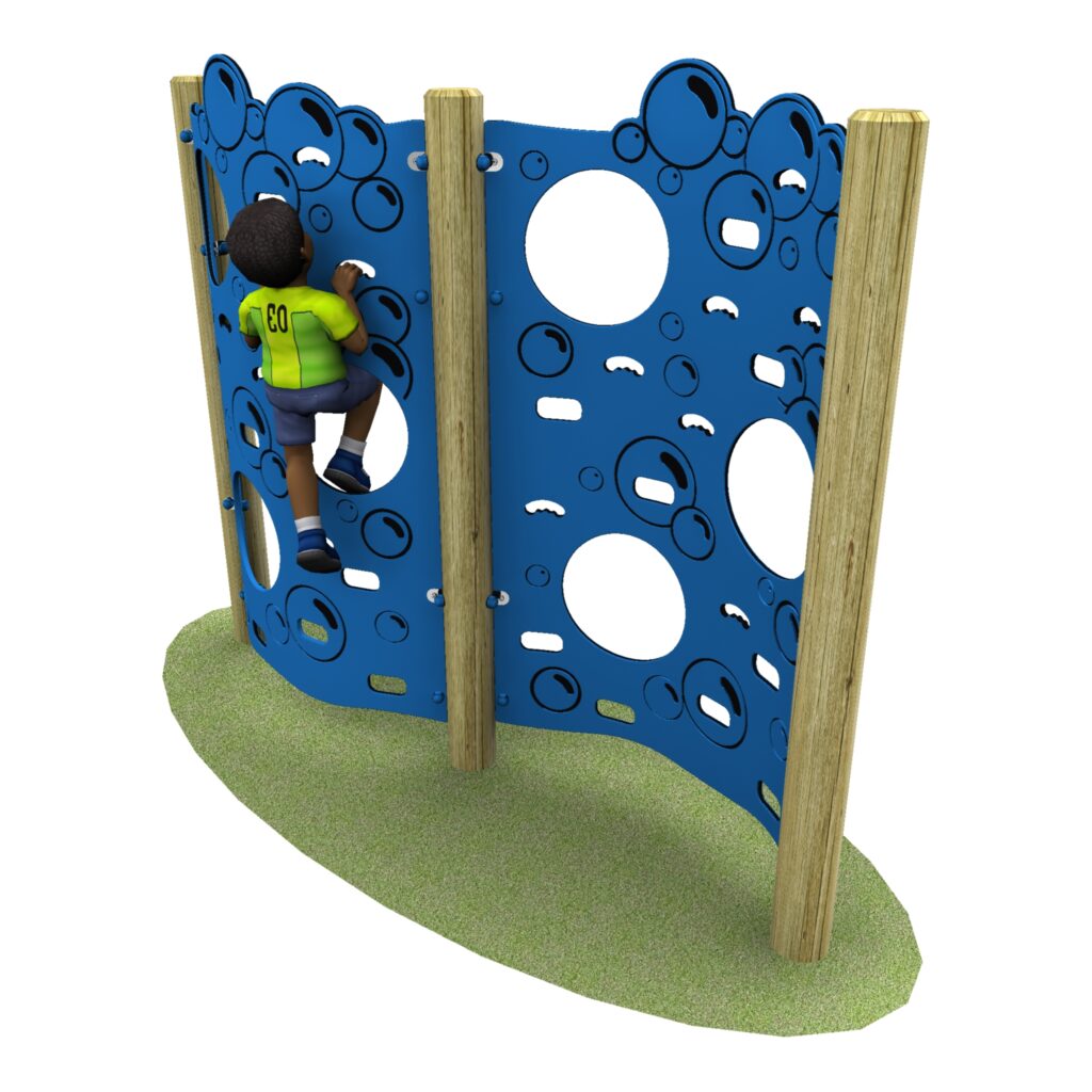 Curved Bubble Wall with child climbing