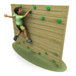Single Sided Bouldering Wall with child climbing