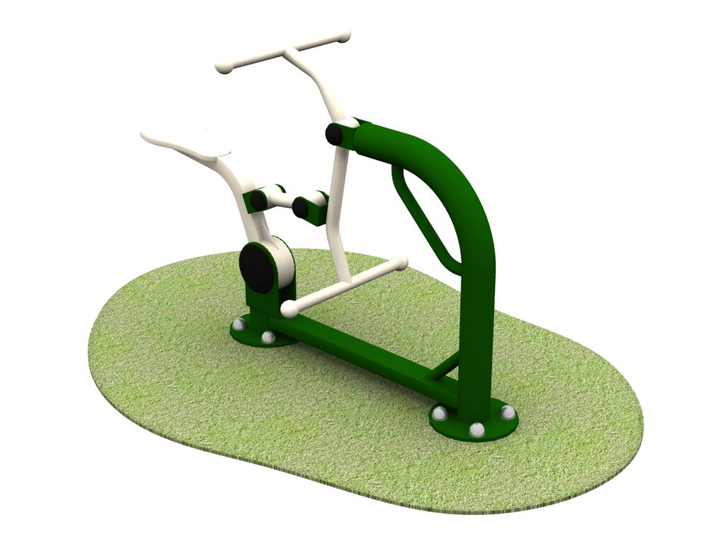 children's green and grey steel rider on grass