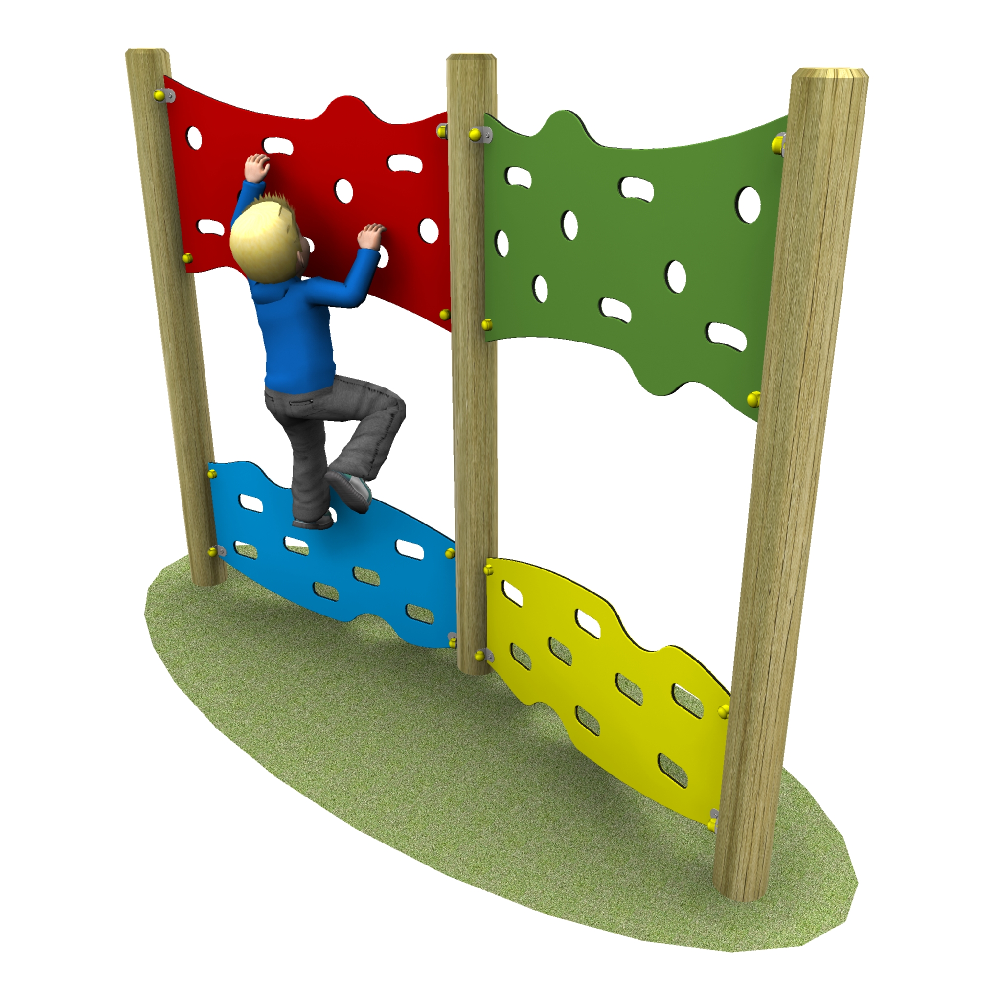 Jigsaw Traverse Wall with child crossing