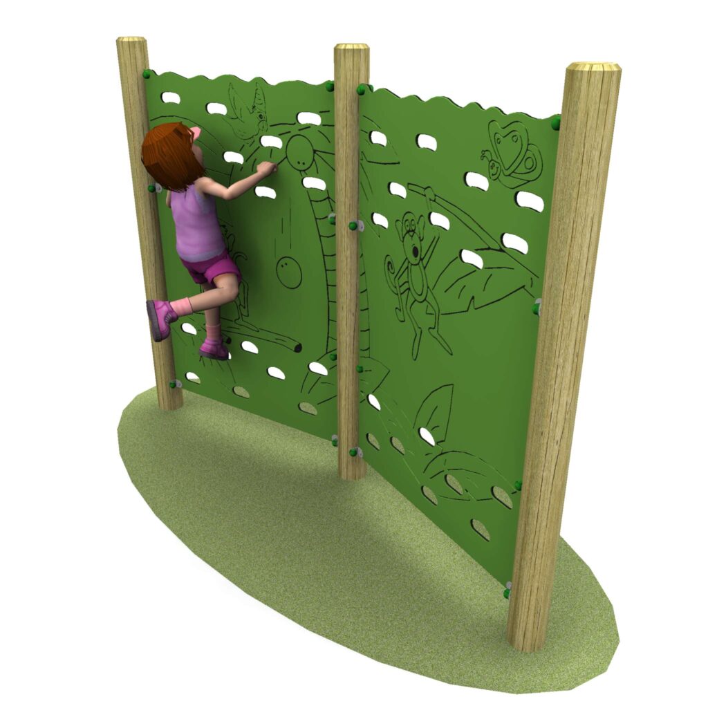 Jungle Traverse Wall with child climbing