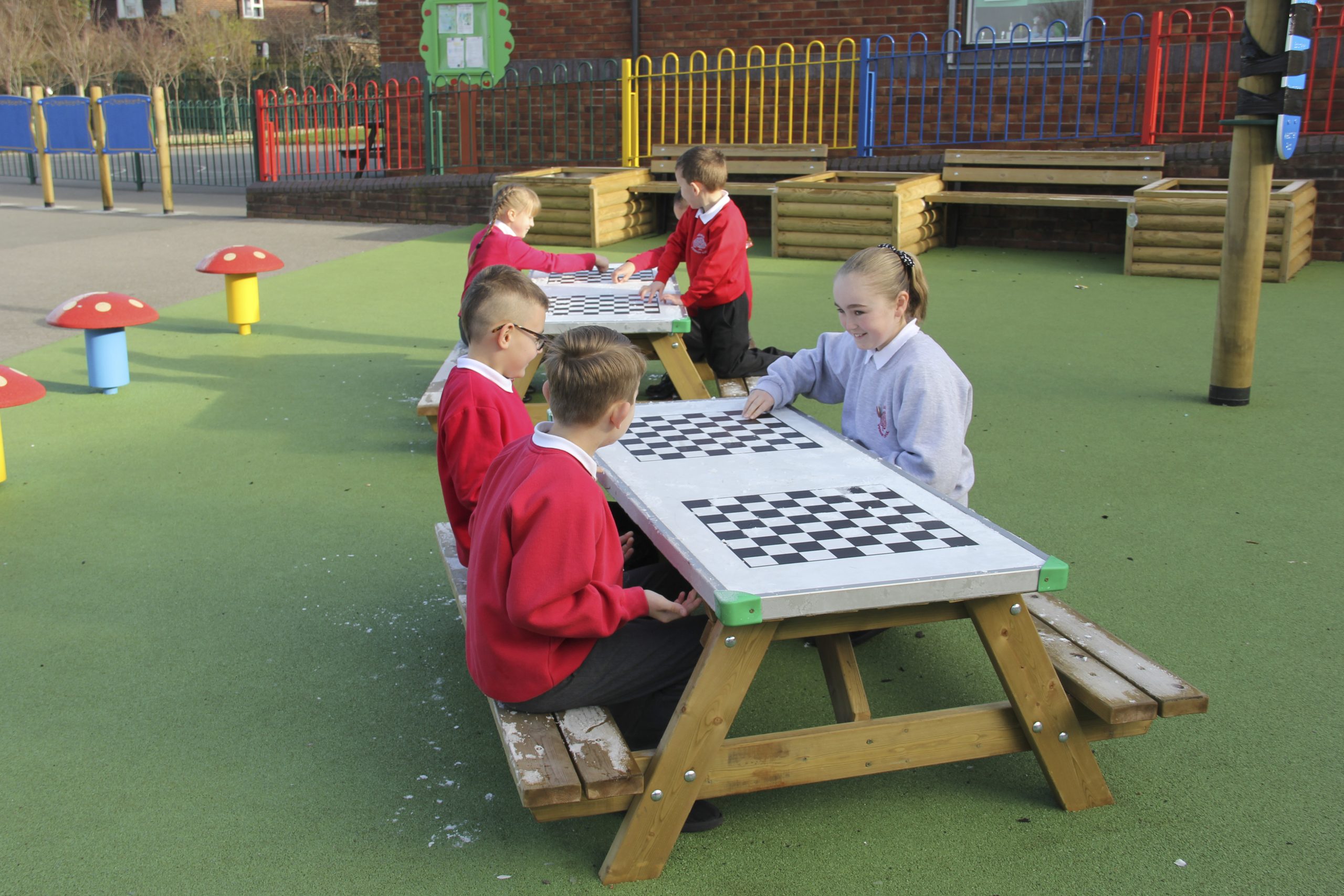 Oakfield primary school chess gameboard table
