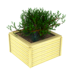 log planter box with plants in it at 55cm height