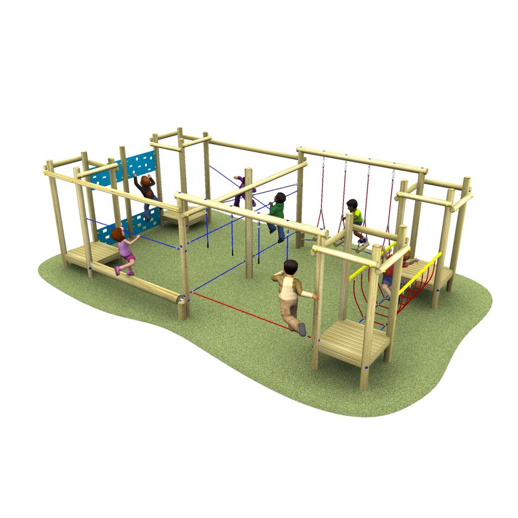 Galileo Space frame with grass and children