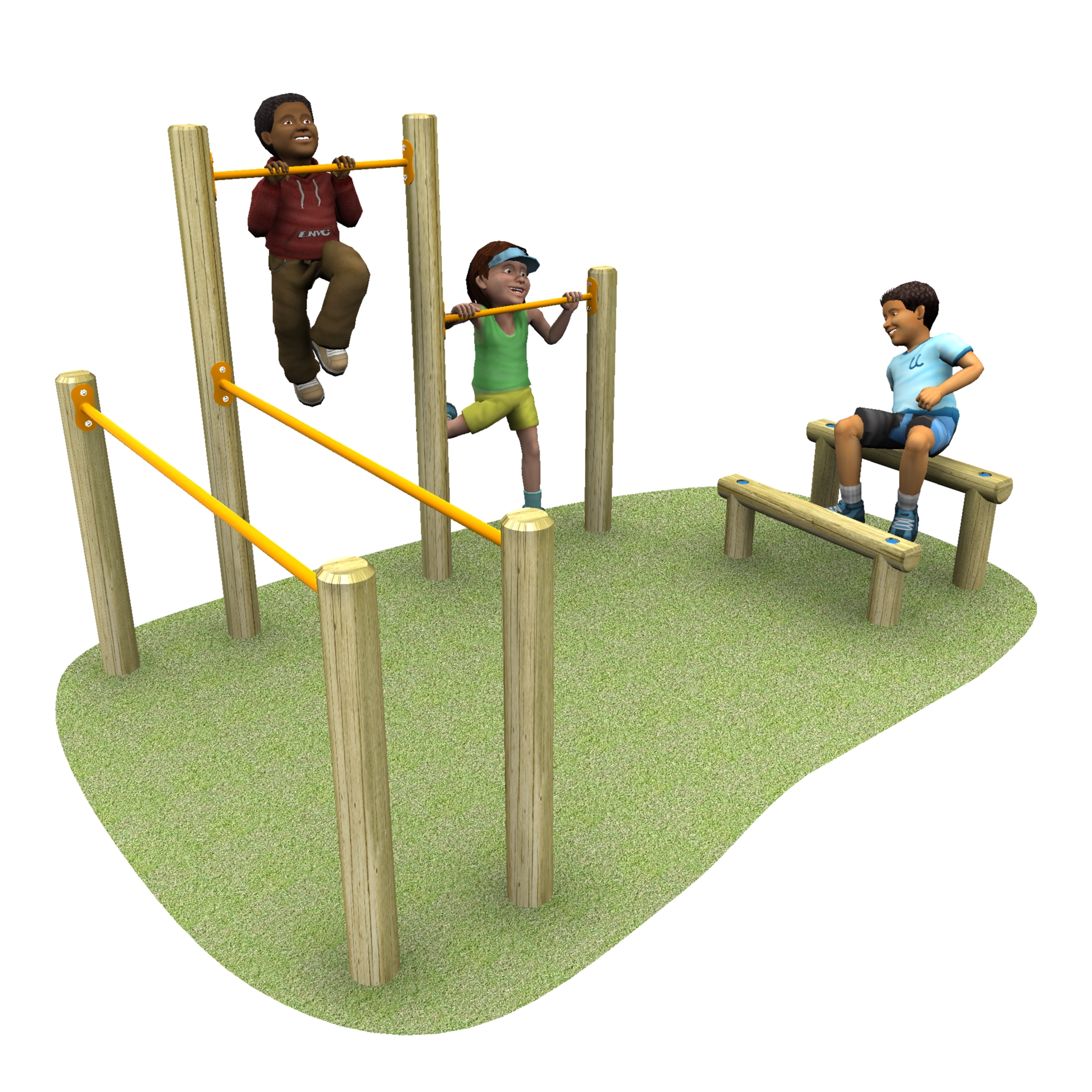 Multi gym 4 with grass and children
