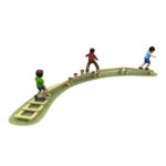 Moveable trail 1 with grass and children