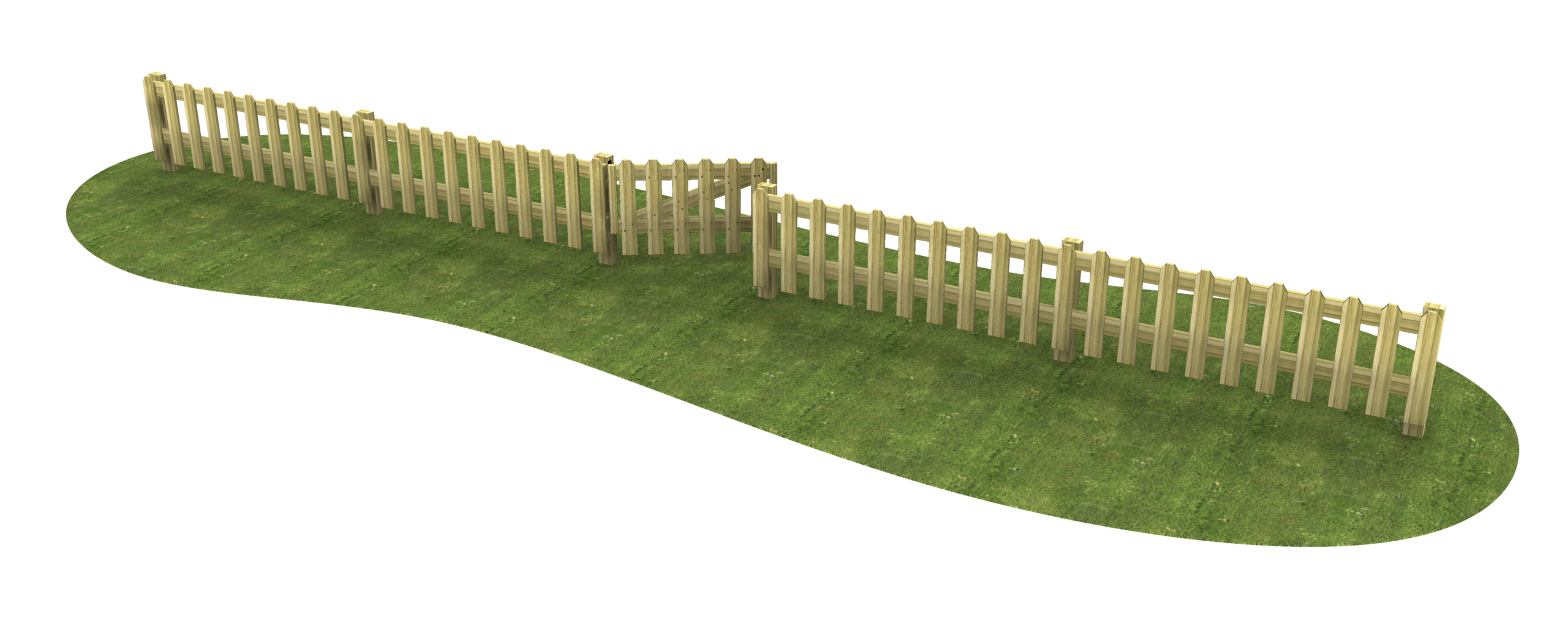 700mm High Primary Picket Wooden Fencing on grass