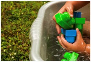lego in water table