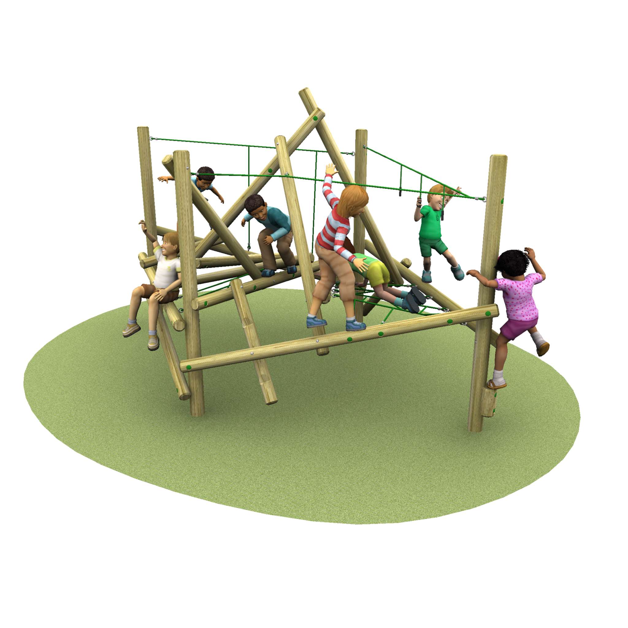 Pick up sticks 16 with grass and children