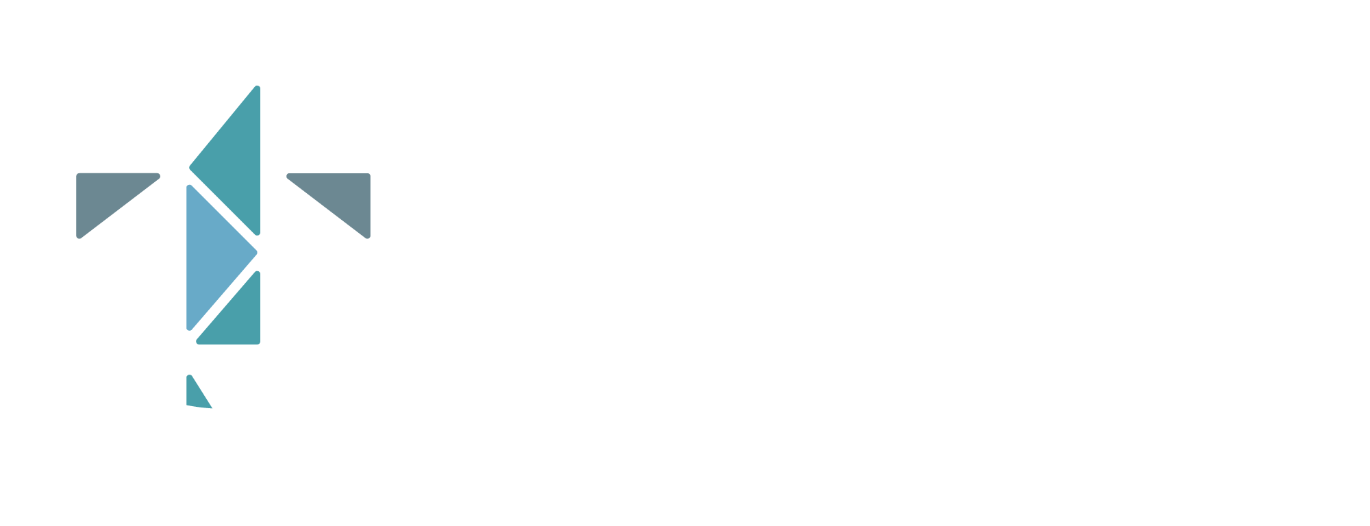 A geometric cross logo with teal and blue shapes, next to the text The Good Shepherd Trust on a light grey background.