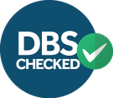 DBS Checked logo with white text on a blue circle and a green tick symbol.