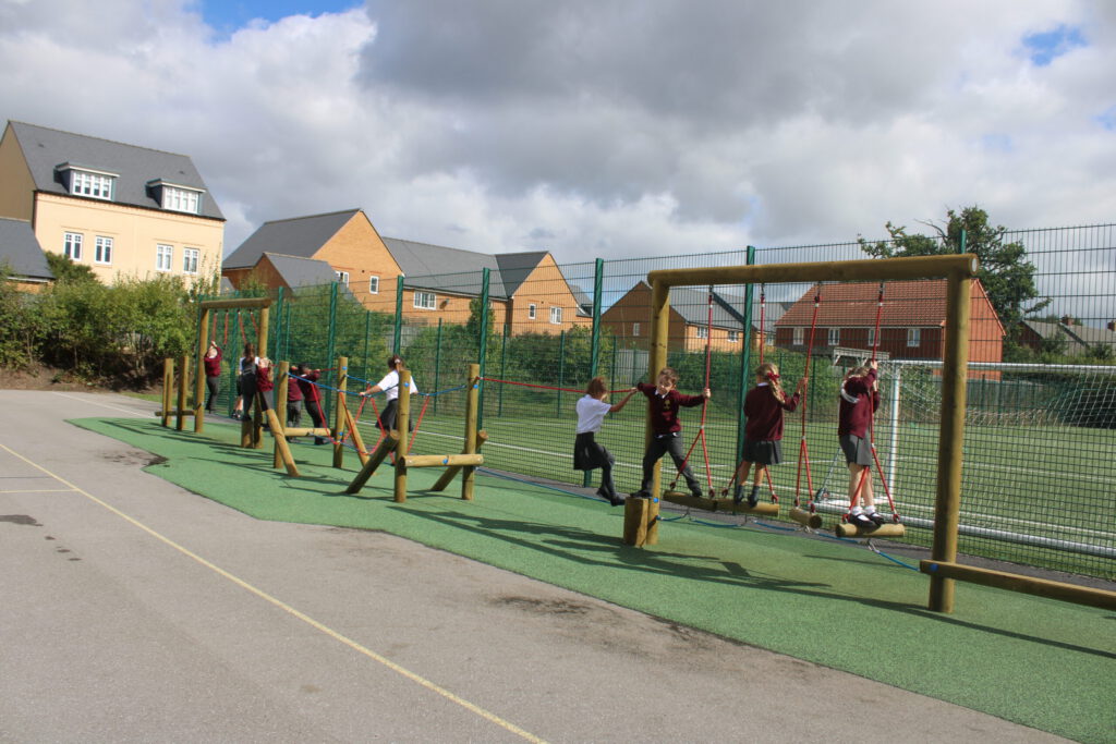 Trim Trail with children using